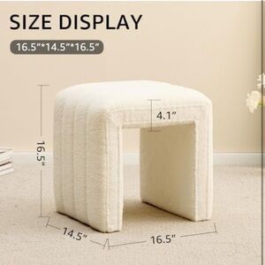 Modern Cream Upholstered Stool